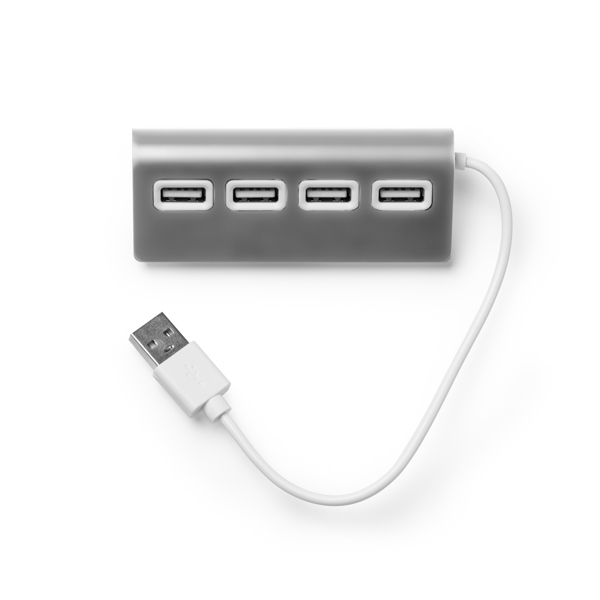 Puerto USB HUB 4 en 1 PLERION de aluminio