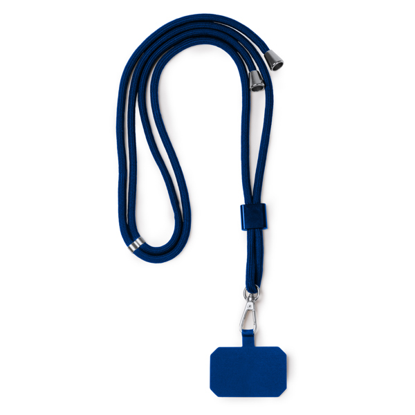 Lanyard portamóvil SUKI de poliéster reciclado y poliéster