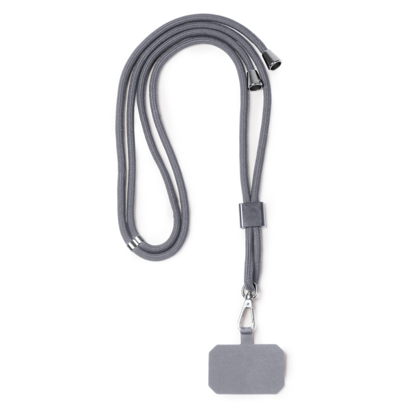 Lanyard portamóvil SUKI de poliéster reciclado y poliéster