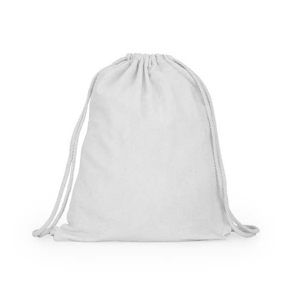 Mochila ADARE de algodón 105 g/m² con cordones a juego (BLANCO)