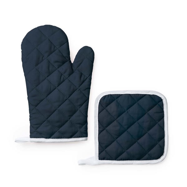 Set de cocina compuesto por agarrador y manopla en suave algodón y poliéster ENEKO de algodón y poliéster