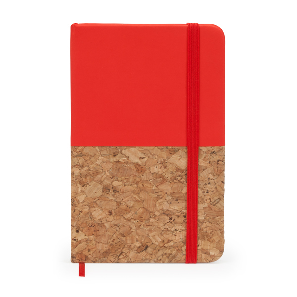 Bloc de notas A6 IRIS de PU leather y corcho (ROJO)