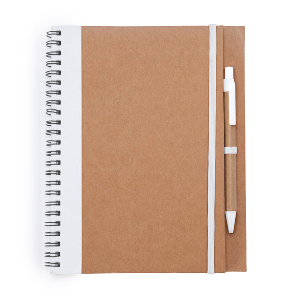 Libreta ALANI de cartón tinta azul (BLANCO)
