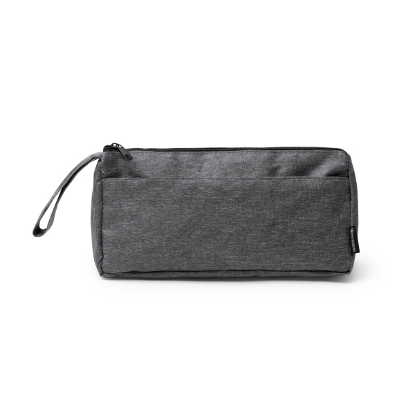 Estuche triangular YULIA de poliéster reciclado 300D (GRIS VIGORE)