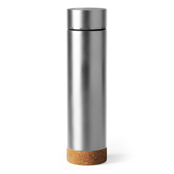 Termo TAYOX de acero y corcho doble pared (PLATA)