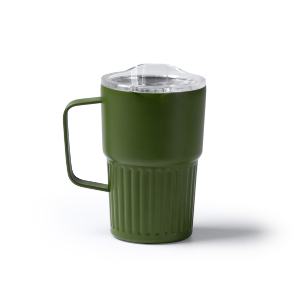 Taza térmica NUBEX de acero inoxidable y acero doble pared (VERDE OSCURO)