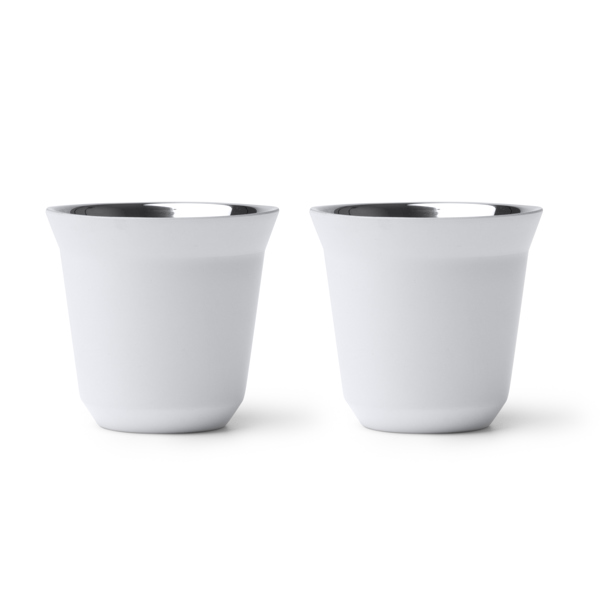 Set de 2 vasos para café elaborados en acero inoxidable 304 reciclado BOLUTO de acero inoxidable y acero