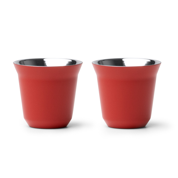 Set de 2 vasos para café elaborados en acero inoxidable 304 reciclado BOLUTO de acero inoxidable y acero