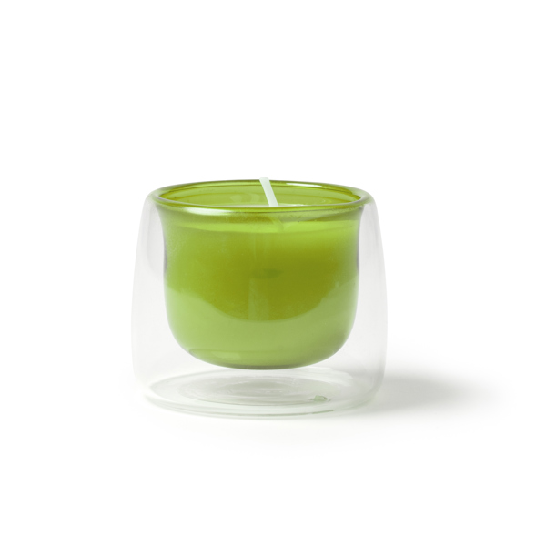 La vela aromática en recipiente FLORA de cristal