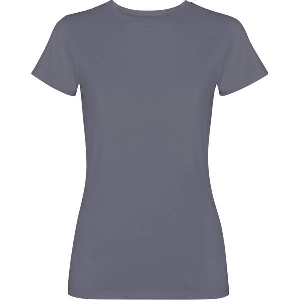 Camiseta woman de manga corta en algodón peinado efecto lavado FIYI de algodón cuello redondo