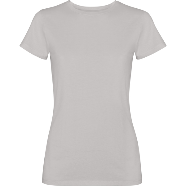 Camiseta woman de manga corta en algodón peinado efecto lavado FIYI de algodón cuello redondo