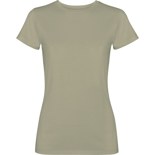 Camiseta woman de manga corta en algodón peinado efecto lavado FIYI de algodón cuello redondo