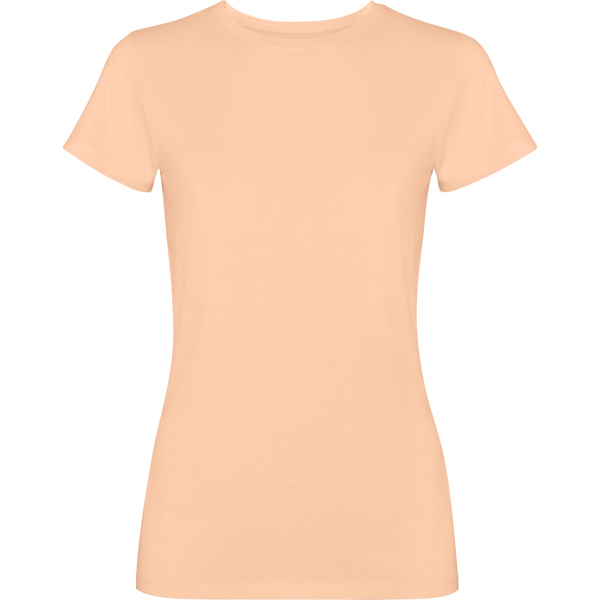 Camiseta woman de manga corta en algodón peinado efecto lavado FIYI de algodón cuello redondo