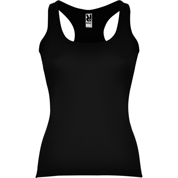 Camiseta de tirantes en punto de canalé entallada en cintura CAROLINA