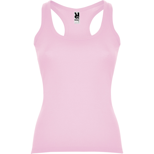 Camiseta de tirantes en punto de canalé entallada en cintura CAROLINA