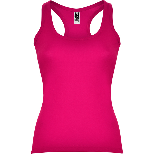 Camiseta de tirantes en punto de canalé entallada en cintura CAROLINA