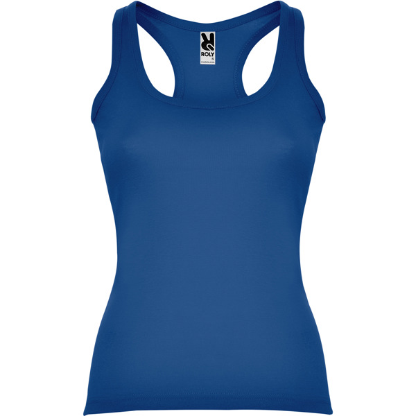 Camiseta de tirantes en punto de canalé entallada en cintura CAROLINA