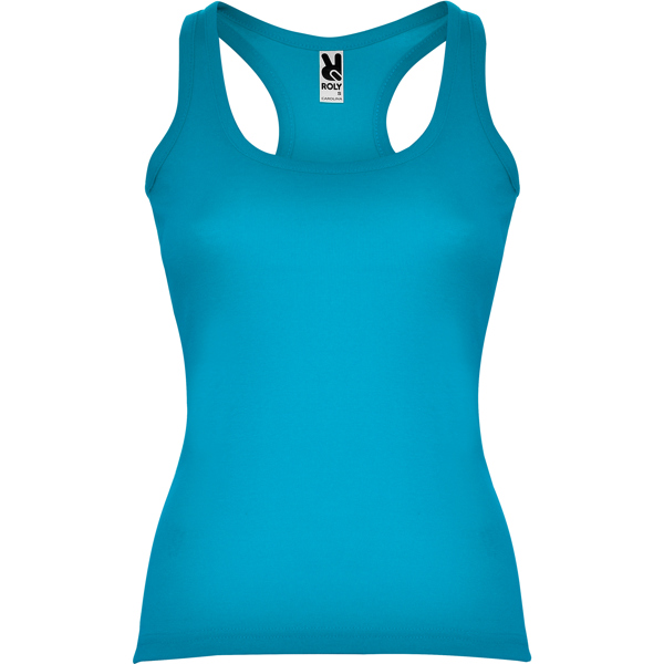 Camiseta de tirantes en punto de canalé entallada en cintura CAROLINA