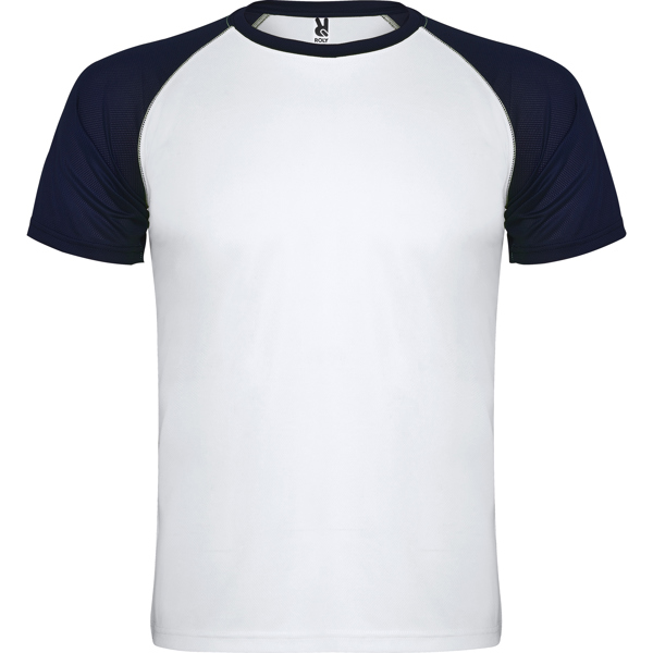 Camiseta técnica manga ranglán unisex transpirable bicolor INDIANAPOLIS cuello redondo