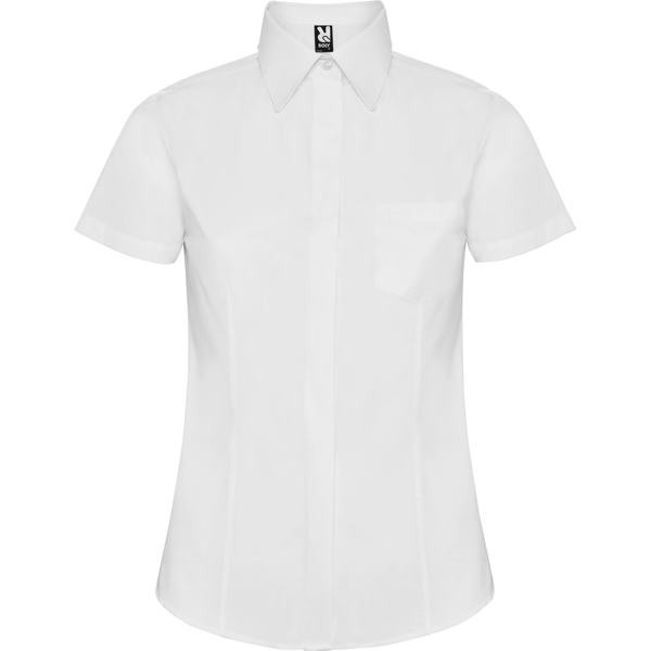 Camisa manga corta mujer entallada SOFIA (BLANCO)
