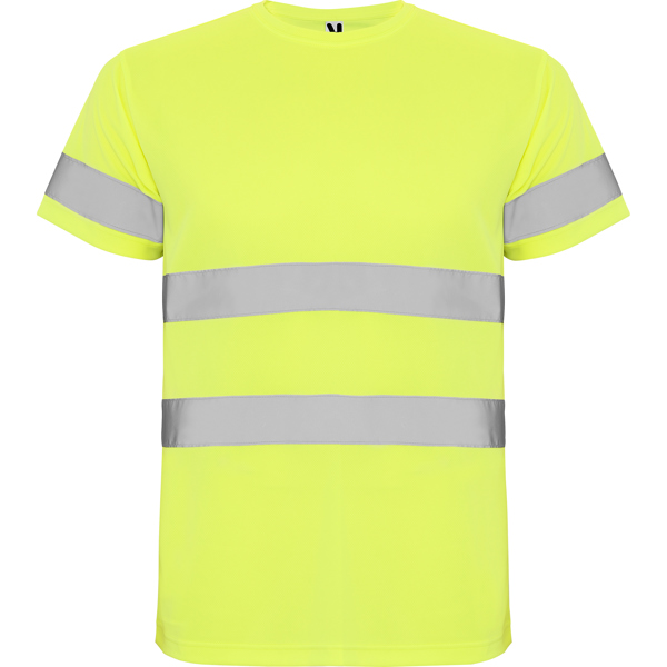Camiseta manga corta alta visibilidad Tejido técnico transpirable DELTA