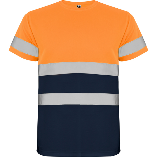 Camiseta manga corta alta visibilidad Tejido técnico transpirable DELTA