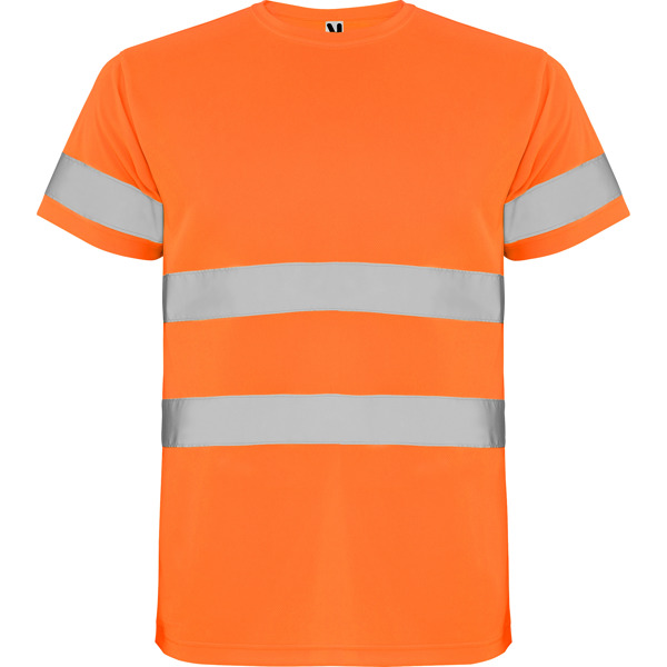 Camiseta manga corta alta visibilidad Tejido técnico transpirable DELTA