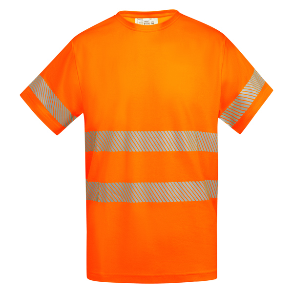 Camiseta manga corta alta visibilidad transpirable TAURI de algodón y poliéster