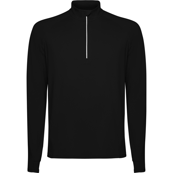 Sudadera técnica perchada manga ranglán y media cremallera invertida ESTAMBUL