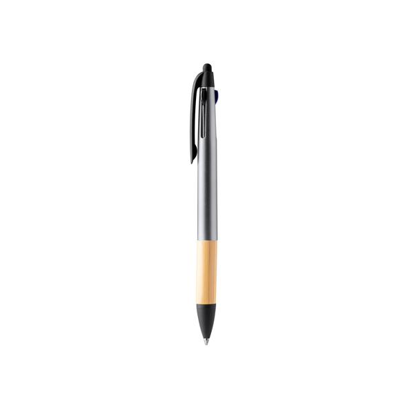 Bolígrafo de 3 tintas NEBEL de bambú (PLATA)