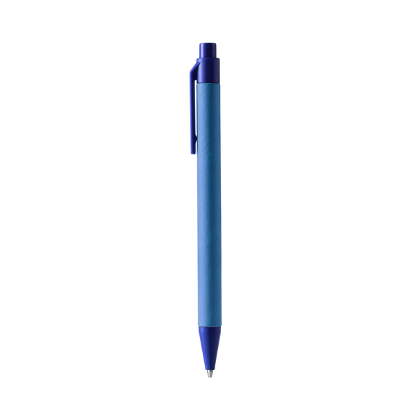 Bolígrafo pulsador PIERO de cartón tinta azul