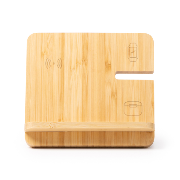 Soporte cargador vertical 3 en 1 KROSY de bambú