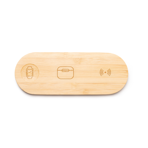 Base de carga 3 en 1 FERGUS de bambú