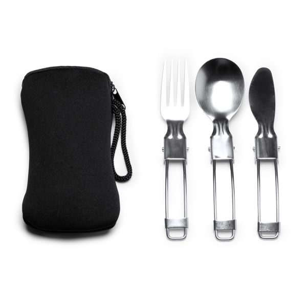 Set de cubiertos plegables TINKER de acero inoxidable y acero