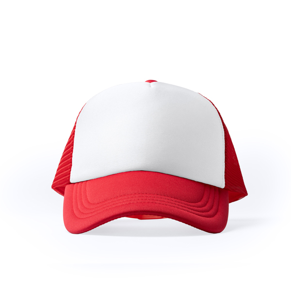 Gorra de políester de 5 paneles BARNY (ROJO)